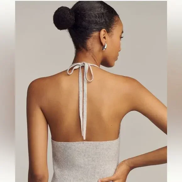 Anthropologie Gray Ribbed Tank Top - Picture 3 of 8